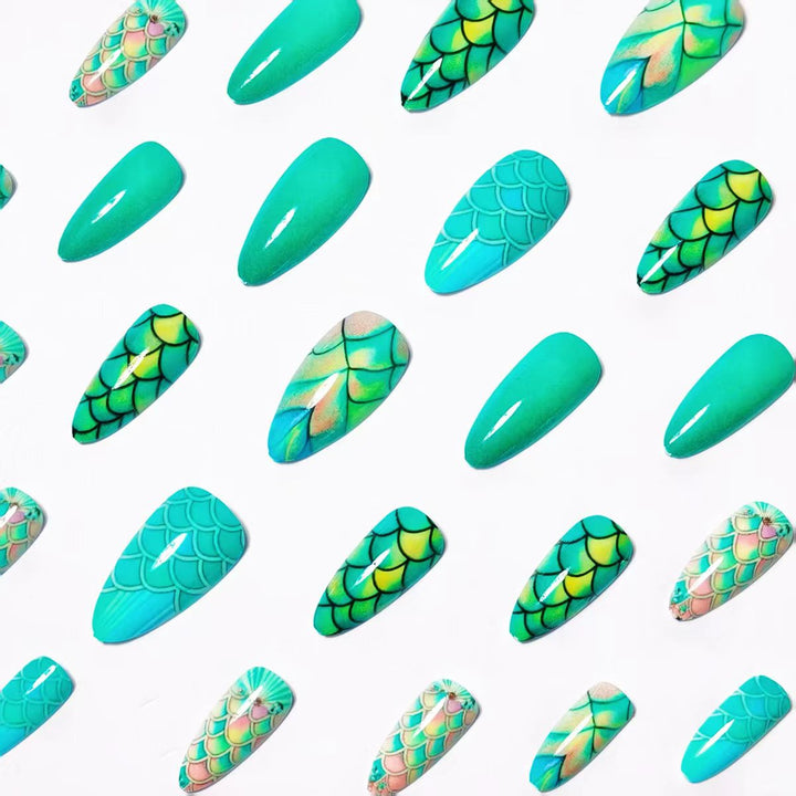 Artistic Mermaid-Scale Nail Art Bowlift