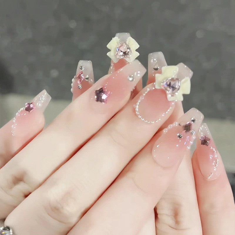 Glittering artificial nails with moon and star motifs Bowlift