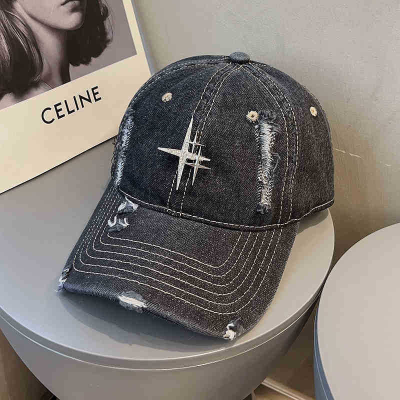 Unisex Distressed Denim Baseball Cap Bowlift 1784188338