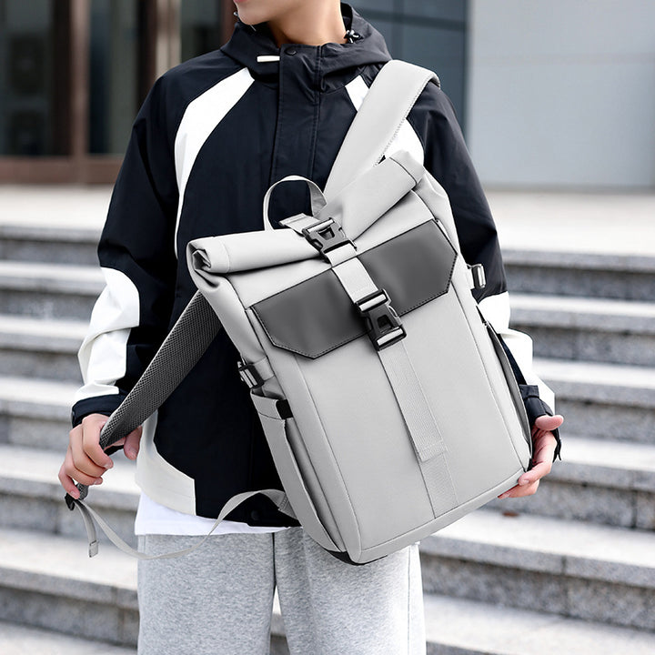 Robust rolltop backpack with ergonomic carrying system and versatile storage space Bowlift
