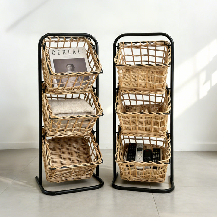 Wall system with three braided baskets Bowlift