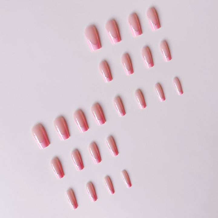 Artificial nail set with elegant glitter decorations Bowlift