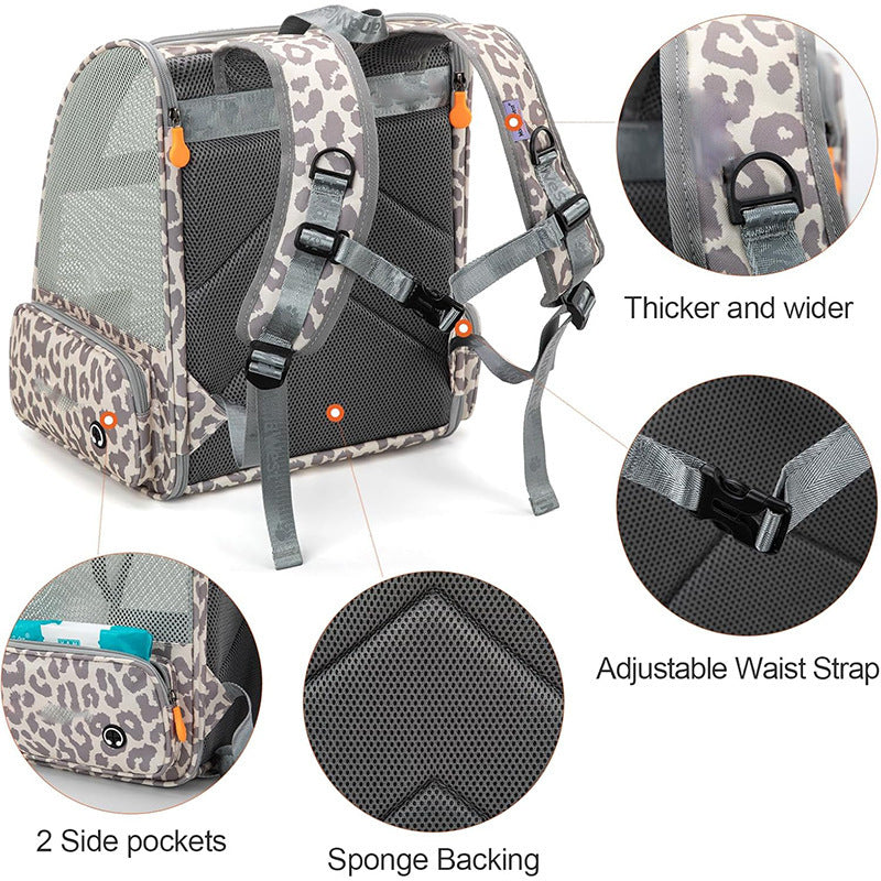 Pet Backpack with Breathable Mesh Inserts Bowlift
