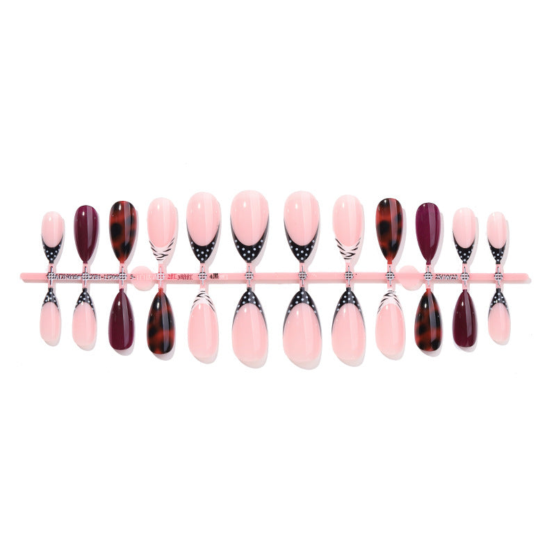 Premium Decorative Press-On Nail Set with Unique Geometric Patterns Bowlift