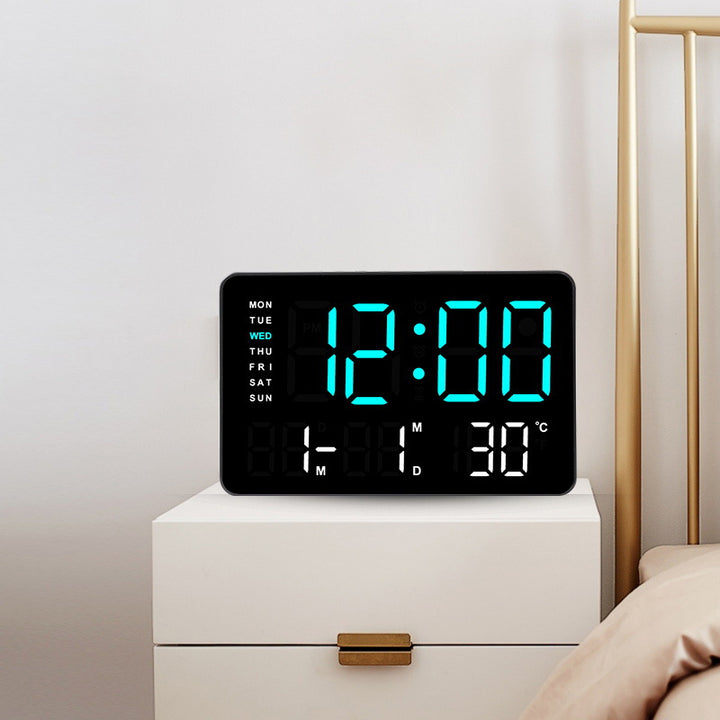 Digital Wall Clock with Temperature and Date Display Bowlift