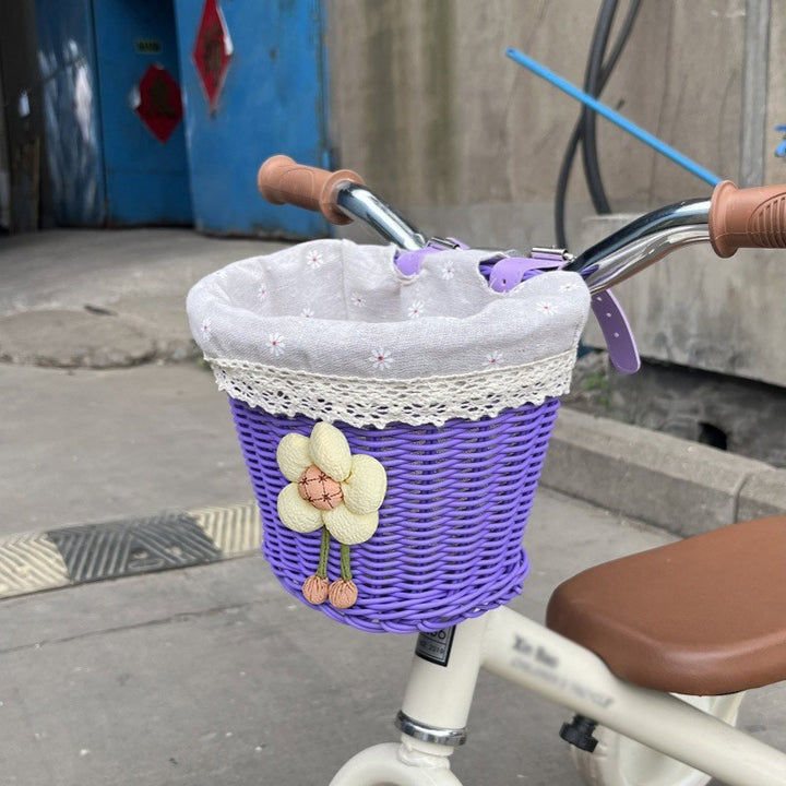 Floral-Embellished Bicycle Basket Bowlift