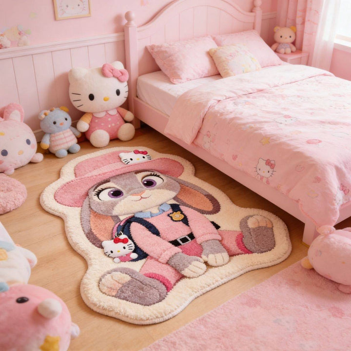Penguin-Shaped Plush Area Rug