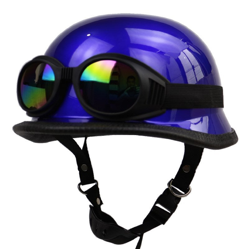 Retro Half-Helmet Motorcycle Protection with Goggles Bowlift