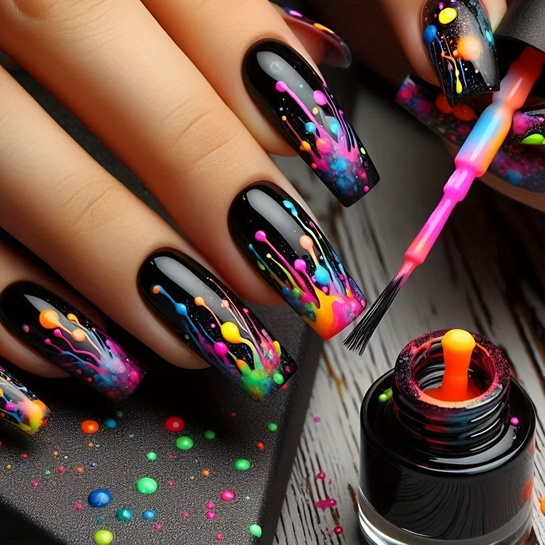 Artistic Splash Effect Nail Art Bowlift