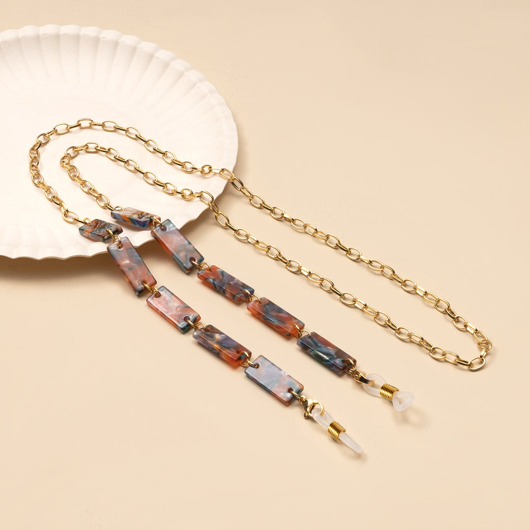 Chunky Abstract Pattern Eyewear Chain Bowlift