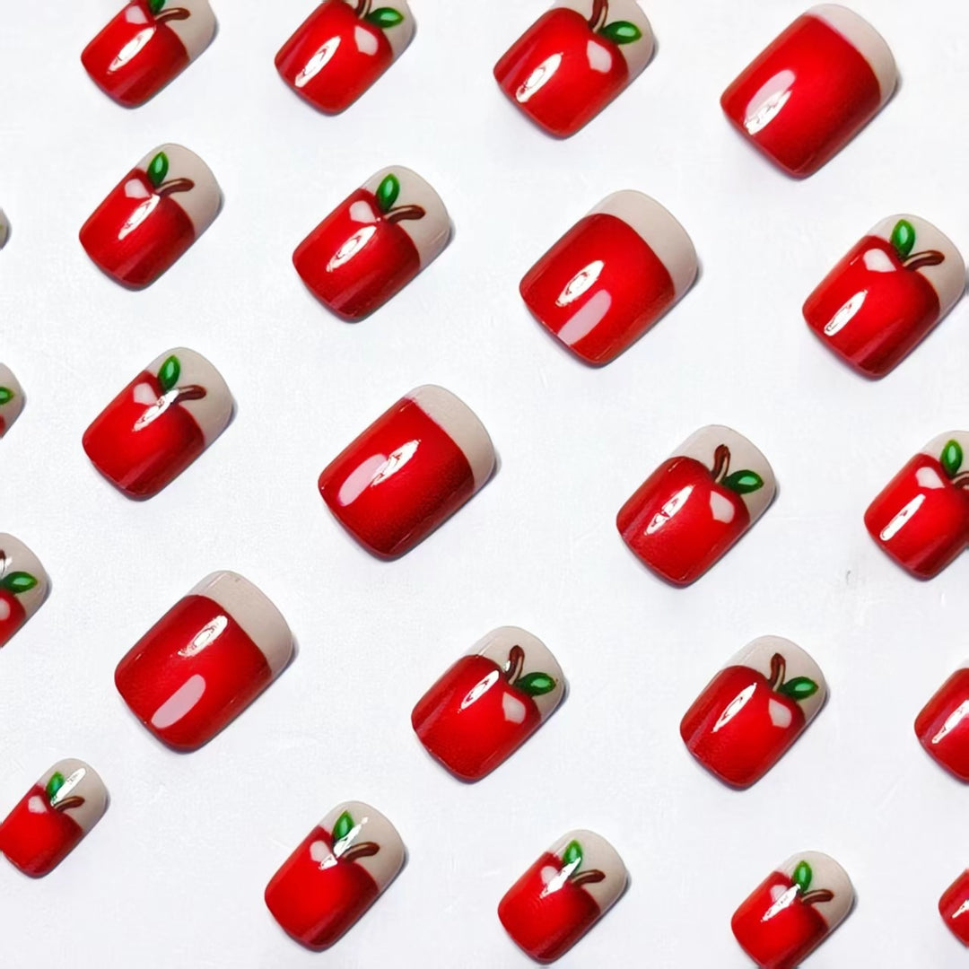 Creative Apple-Themed Nail Art Bowlift