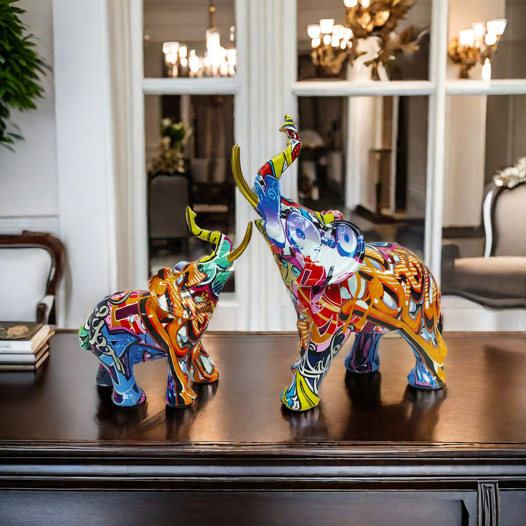 Artistic elephant figure with colorful design Bowlift