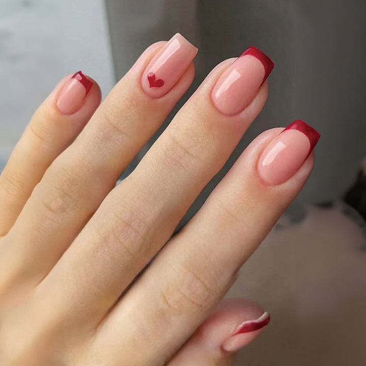 Creative Art Nail Set with Heart Accents Bowlift
