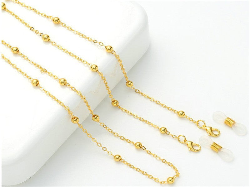 Silver Beaded Eyewear Chain Bowlift