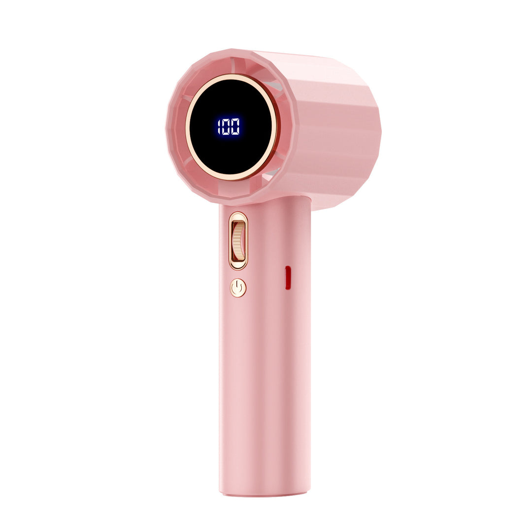 Women portable multifunctional hand fan with digital temperature display Bowlift