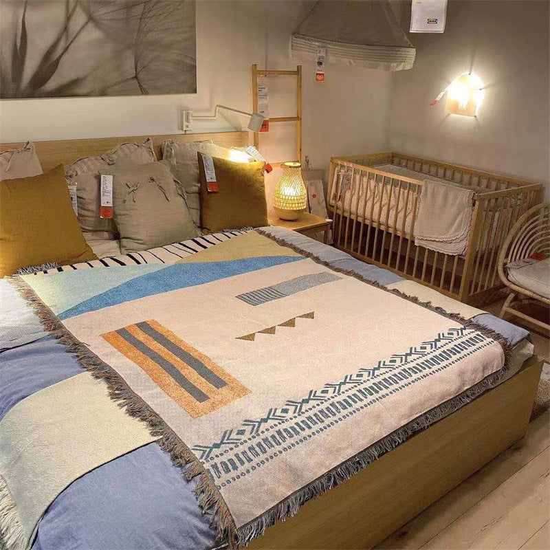 Geometric Patterned Art Throw Blanket