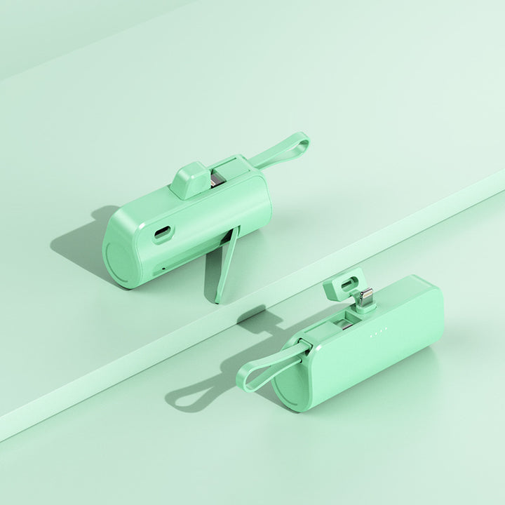 Portable power bank with integrated multifunctional charging cable system Bowlift