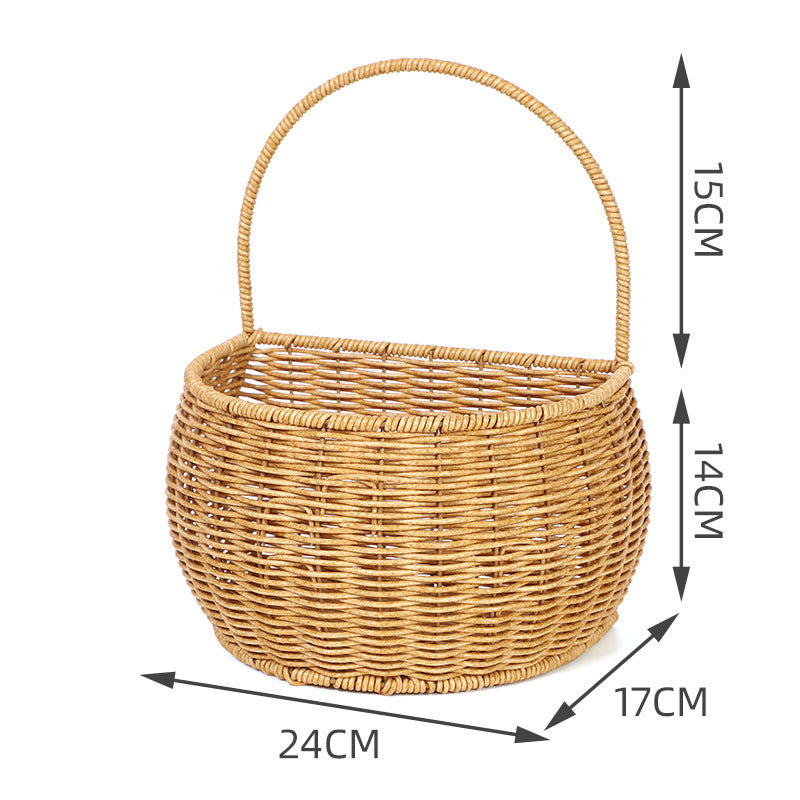 Handwoven Round Storage Basket Bowlift