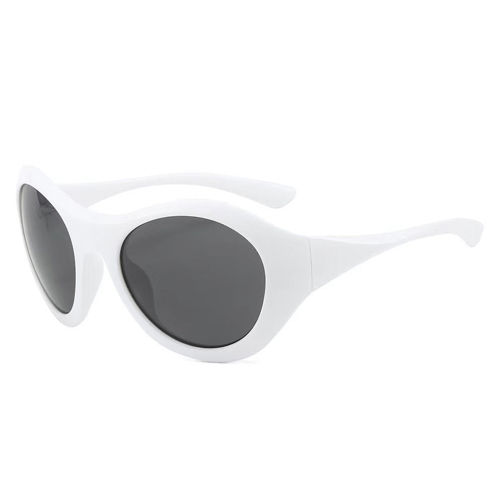 Ladies Fashion Oval Sunglasses with Transparent Frame Bowlift
