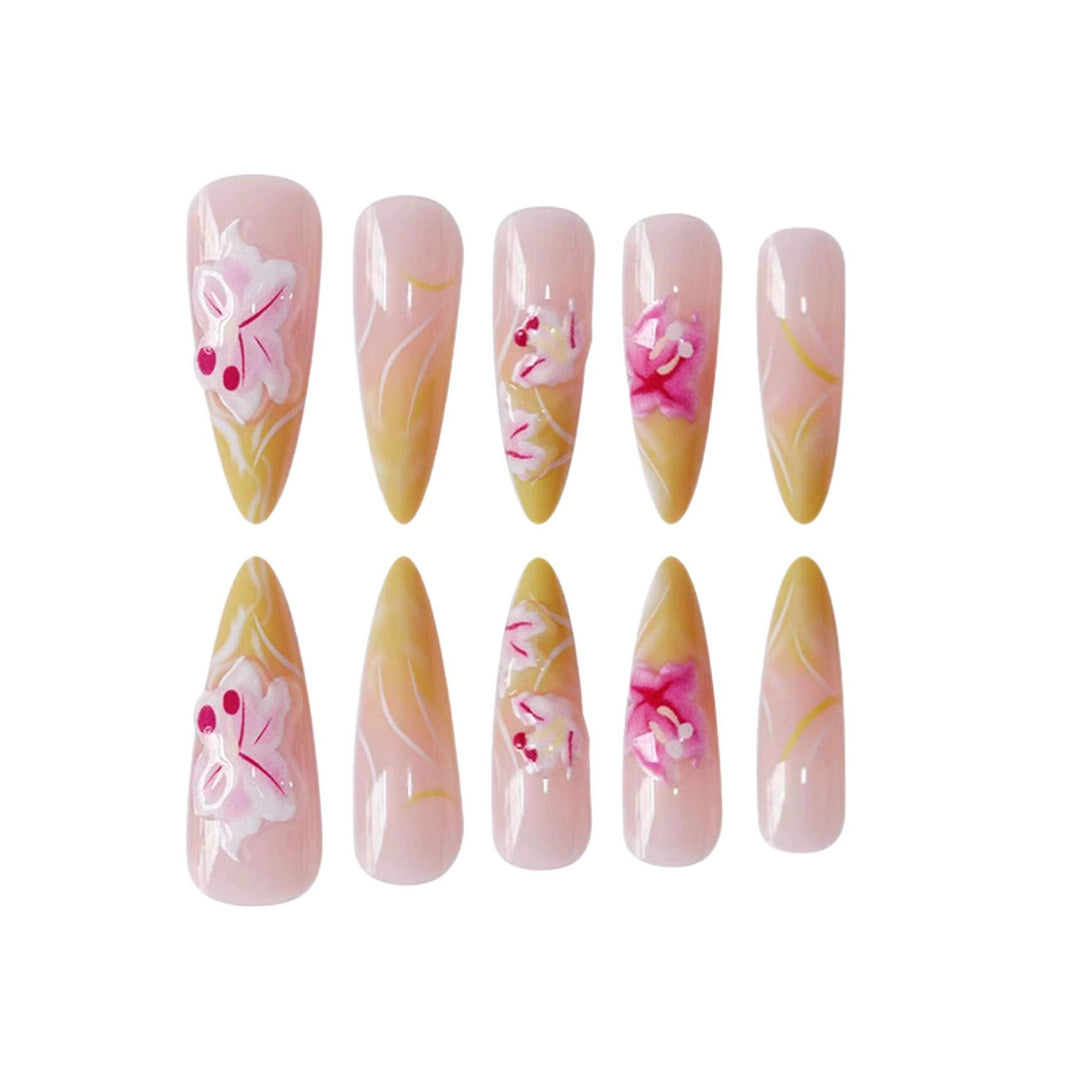 Luxurious 3D Floral Nail Enhancements Bowlift