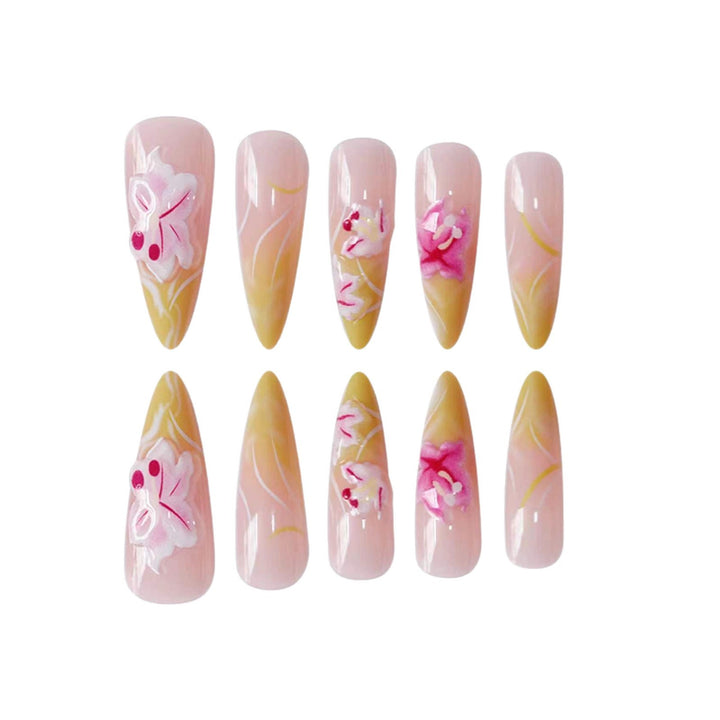 Luxurious 3D Floral Nail Enhancements Bowlift