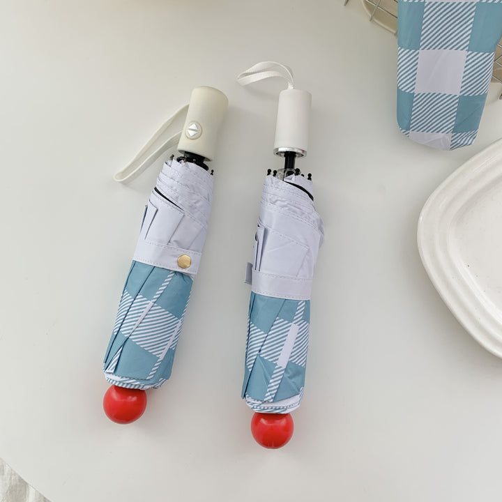 Ladies Foldable Umbrella with Double-layer Protective Structure Bowlift