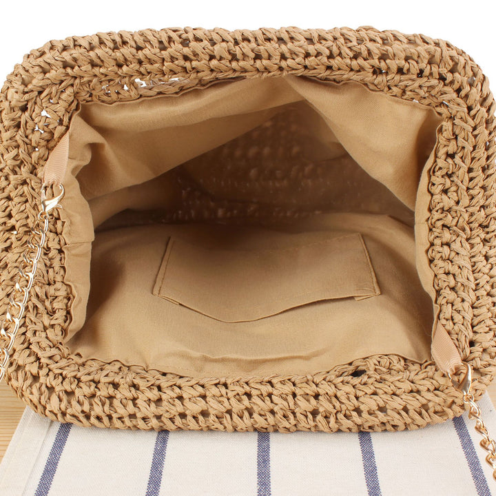 Designer handbag with intertwined macramé structure Bowlift