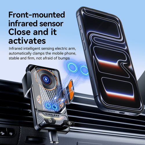 Unisex Smartphone holder with fast charging function and integrated safety device Bowlift