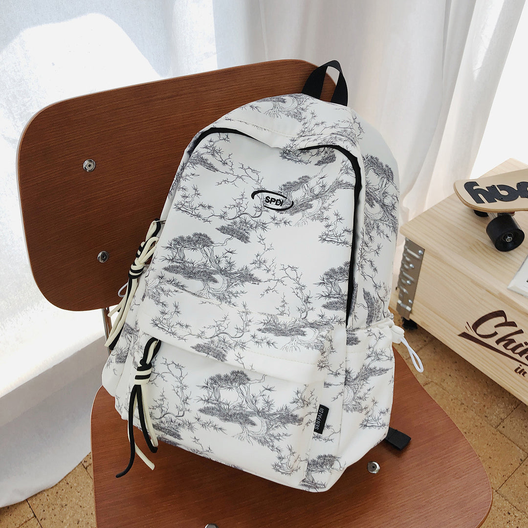 Elegant Floral Printed Backpack