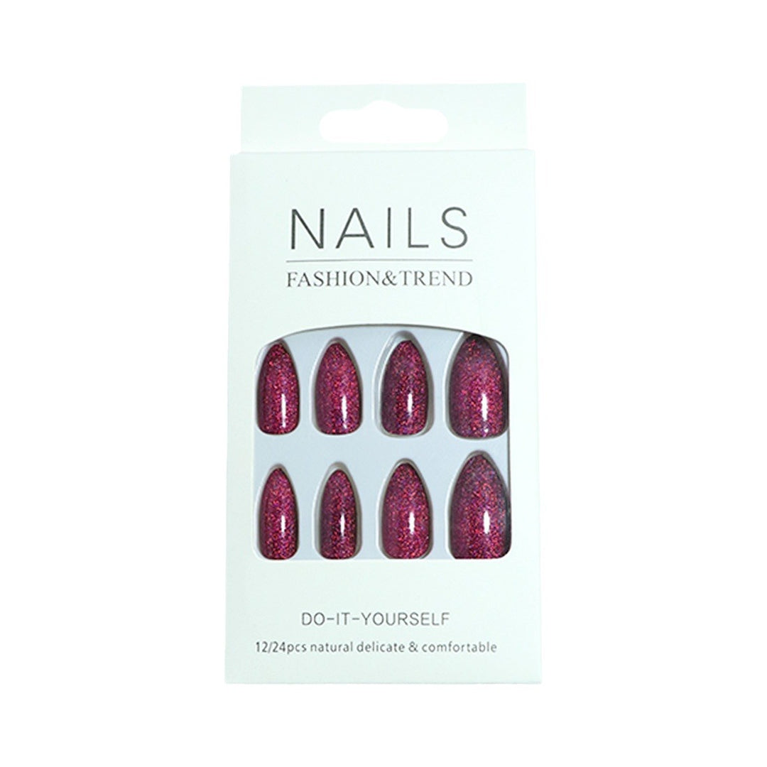 Glamorous Glittery Almond-Shaped Press-On Nails Bowlift