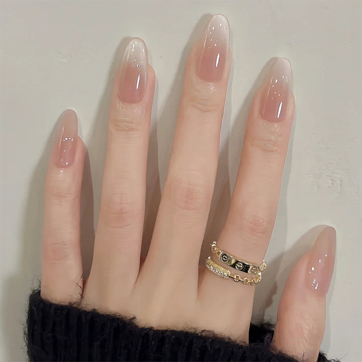 Acrylic nail set with elegant French design Bowlift