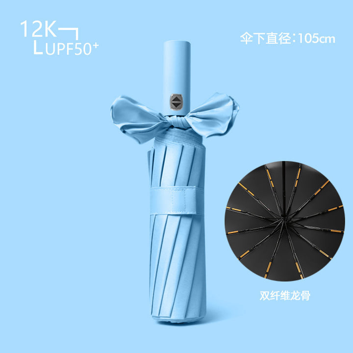 Women's compact and wind-resistant umbrella with UV protection technology Bowlift