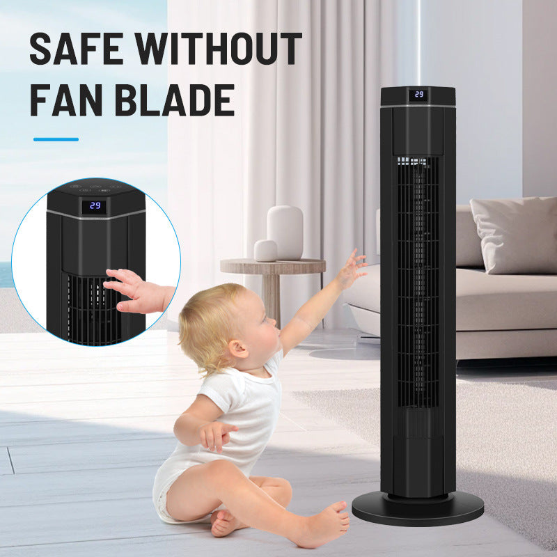 Cooling tower oscillating bladeless fan with digital display and remote Bowlift