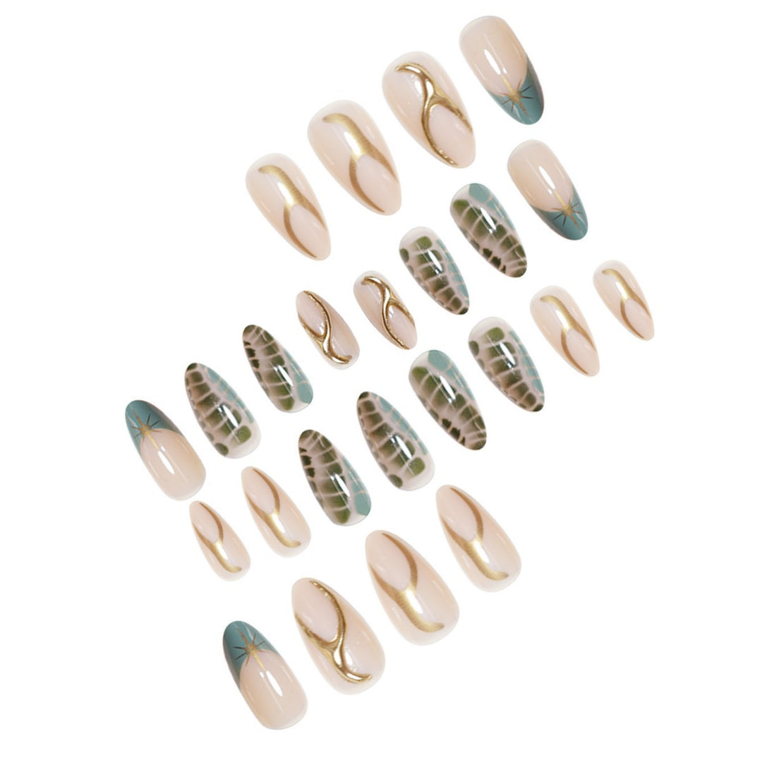 Artistic Almond-Shaped Press-On Nail Extensions Bowlift