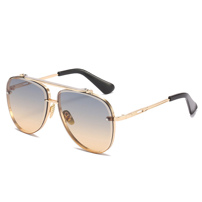 Women's Oversized Pilot Sunglasses with Adjustable Nose Pads and High-Quality Metal Frame Bowlift