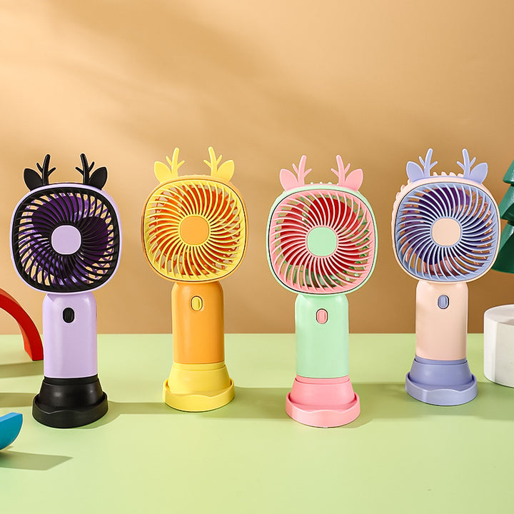 Unisex Portable Hand Fan with Animal Horns Bowlift