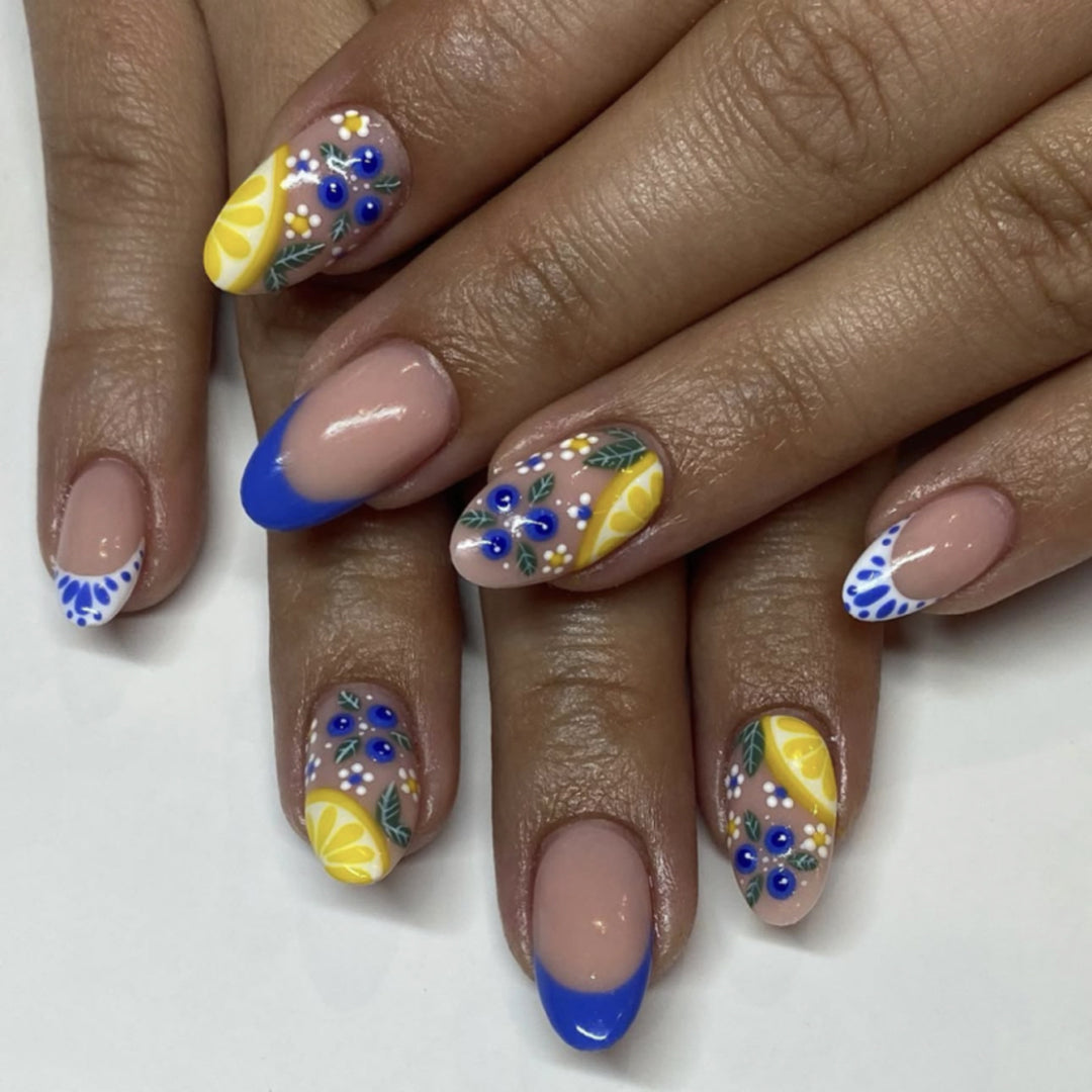 Creative Nail Art with Floral Design Bowlift