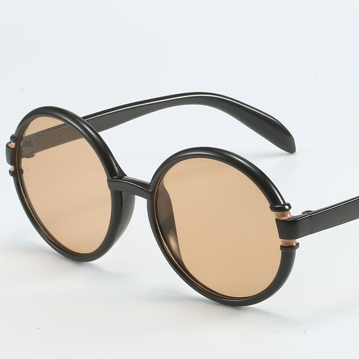 Women's round sunglasses in trendy leopard pattern with UV protection Bowlift