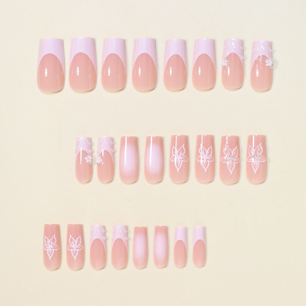 Elegant Floral Press-On Nail Art Bowlift