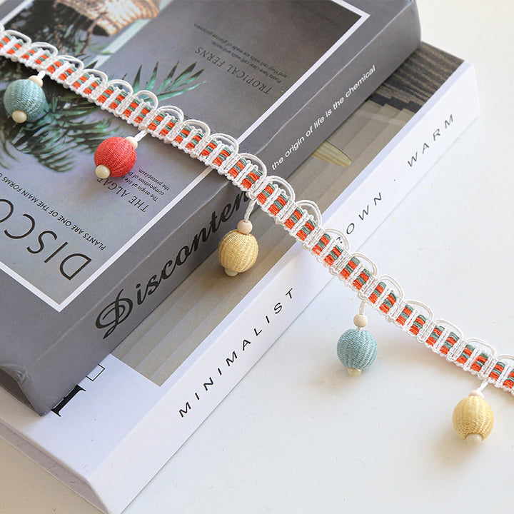 Decorative fringe trim with colorful tassels Bowlift