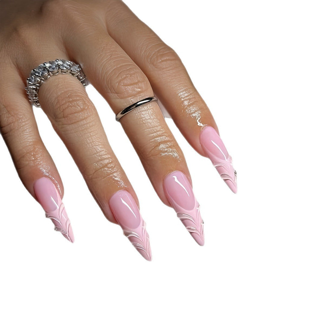 Artificial nail set with elegant tips and filigree design Bowlift