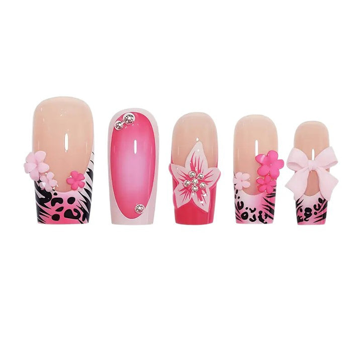 Artistic 3D Floral Nail Enhancements Bowlift
