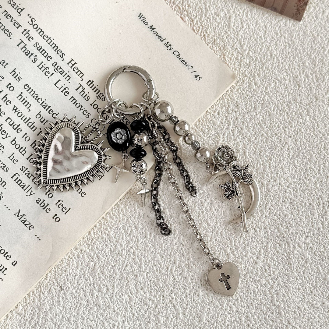 Keychain with heart and floral motif Bowlift