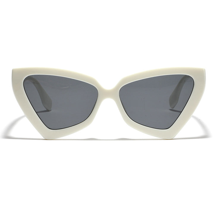 Women's Cat-Eye Sunglasses with Mirrored Lenses and Sturdy Frame Bowlift