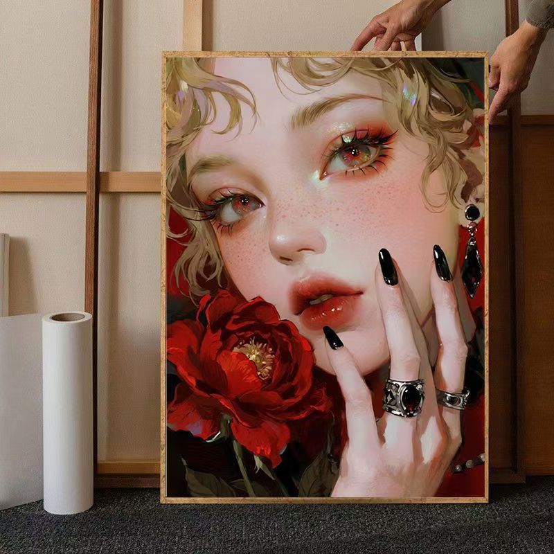Contemporary Floral Portrait Canvas Art Bowlift