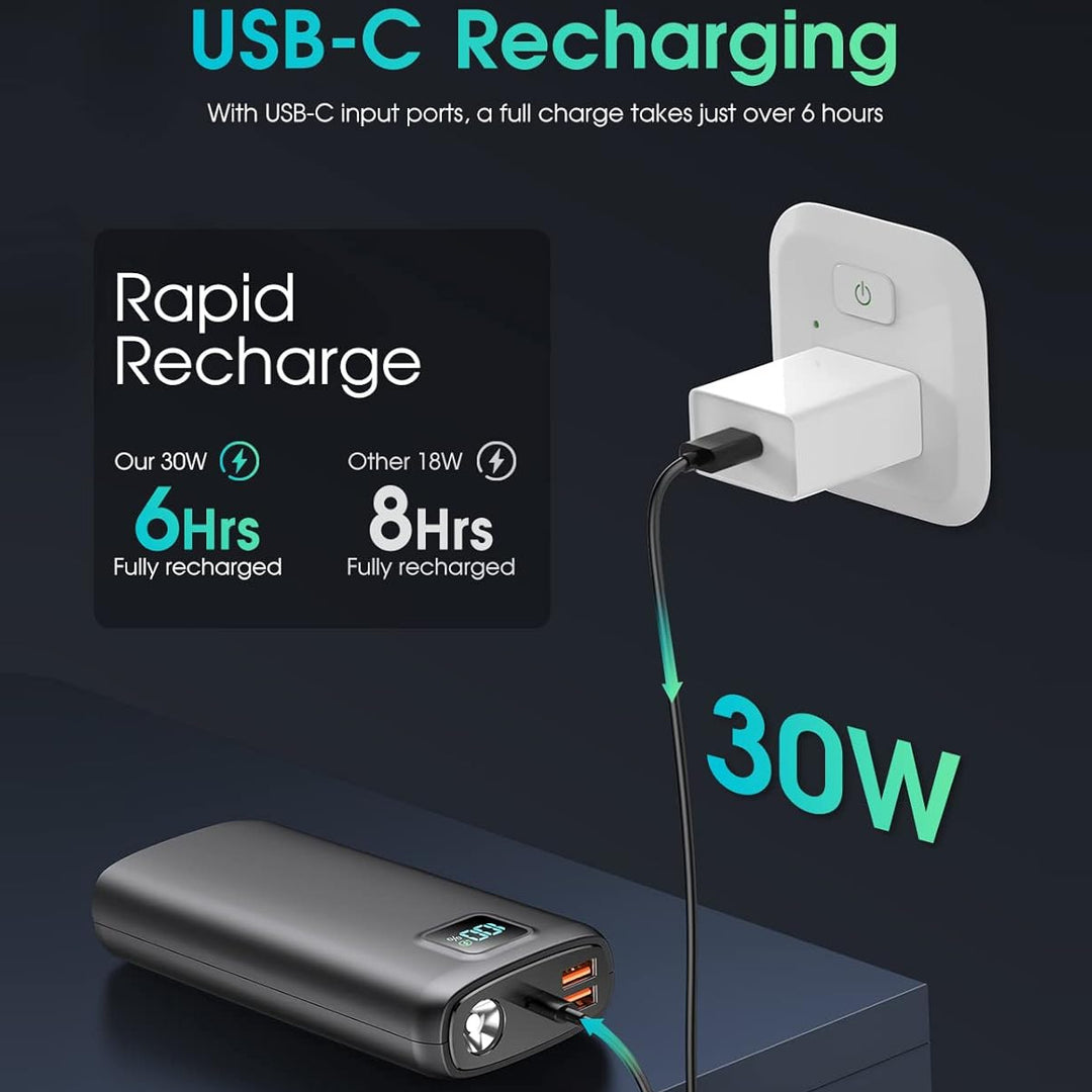 Portable power bank with digital LED display and flashlight function Bowlift