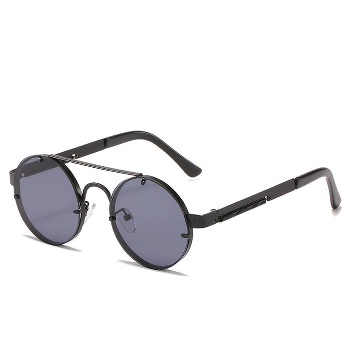 Women's round designer sunglasses with innovative metal frame and protective lenses Bowlift