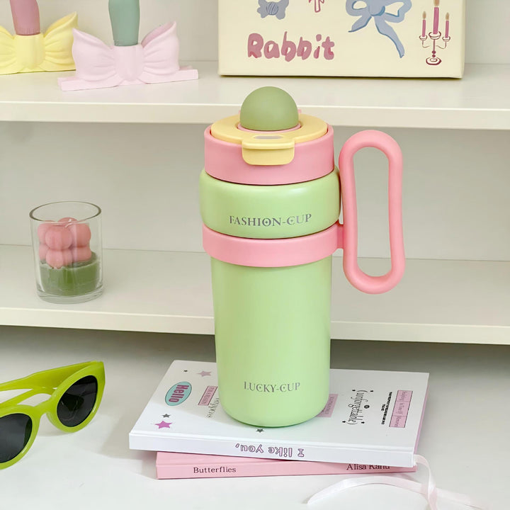 Ladies Multifunctional Insulated Bottle with Unique Lid Bowlift