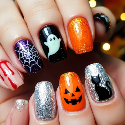 Halloween Nail Art Set with Creepy Designs Bowlift