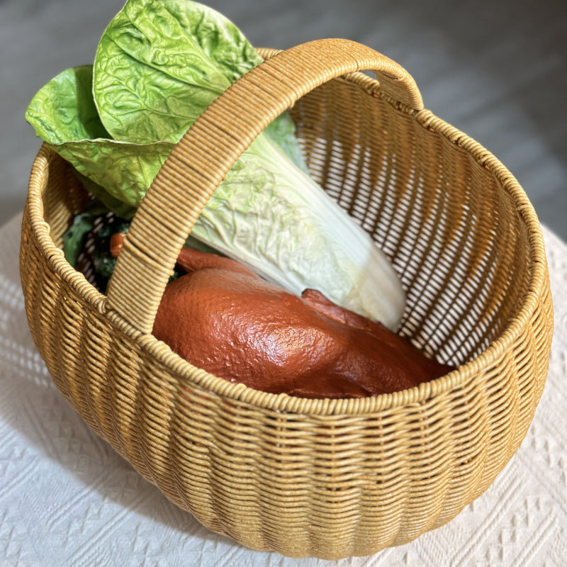 Elegant Woven Picnic Basket Bowlift